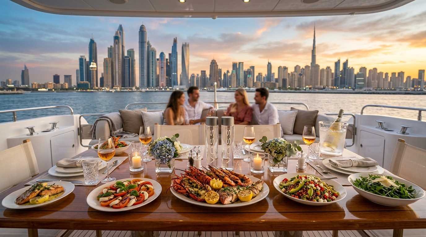 yacht rental with dinner dubai